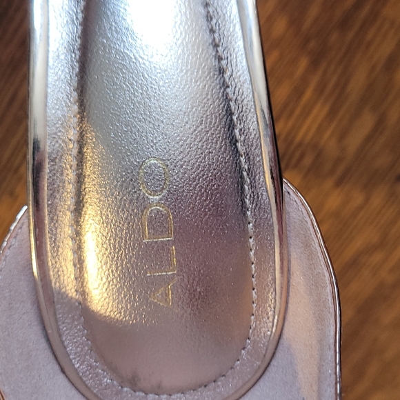 Aldo Rose Gold Strappy Stiletto  4"Heels 8.5 sandals - Picture 3 of 7